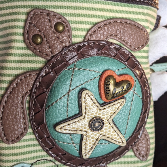 Chala Handbags - Chala Mint and Brown Crossbody Bag